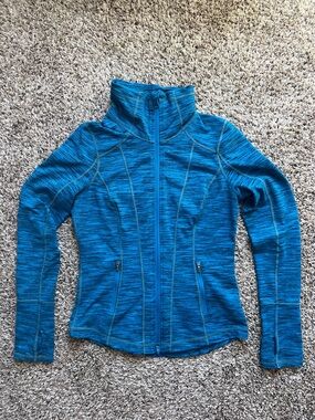 Zella Blue Marled Full-Zip Utility Jacket
